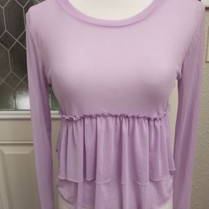 Polly & Esther mesh top. Light purple. Size M